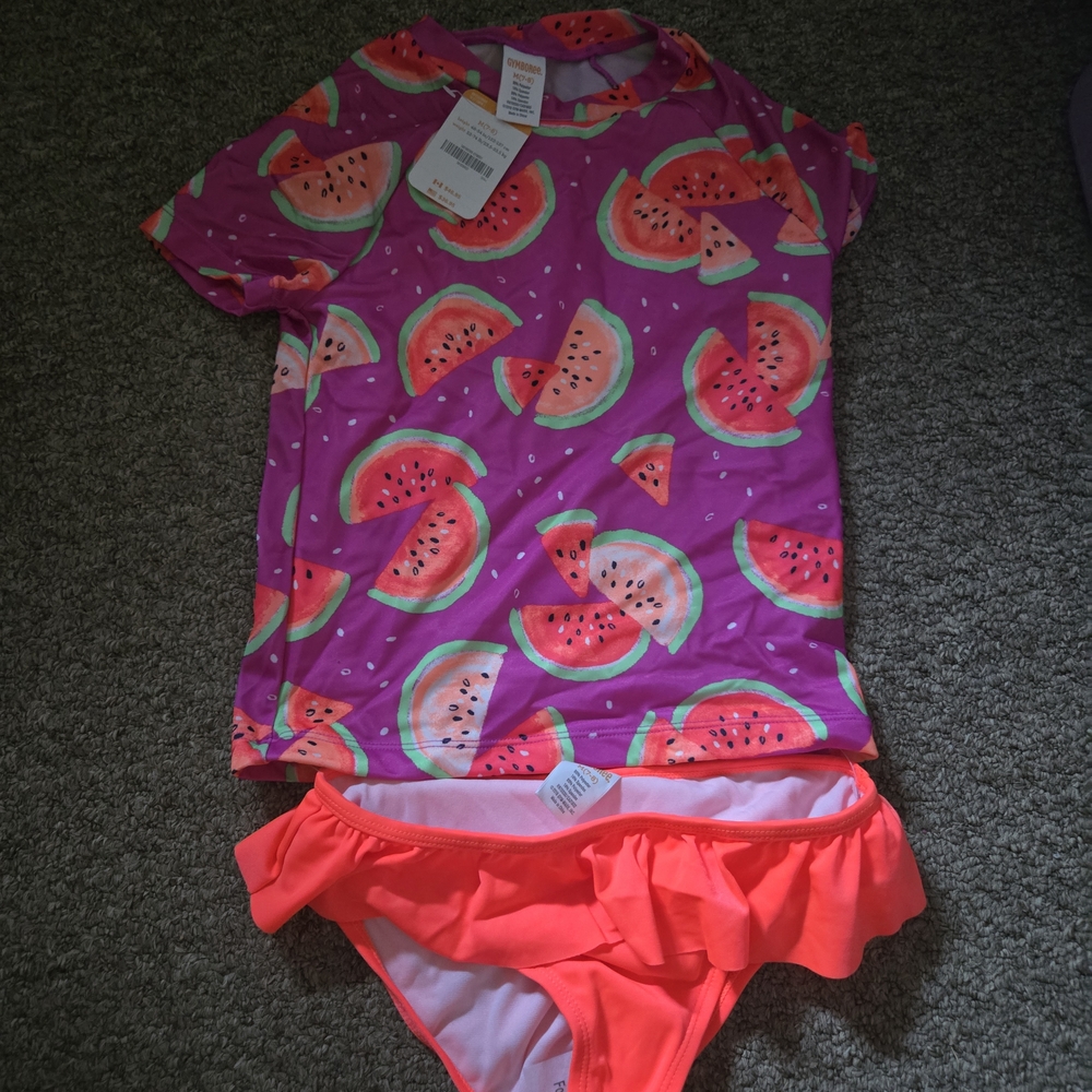 Watermelon Print Kids Swim Set 7/8